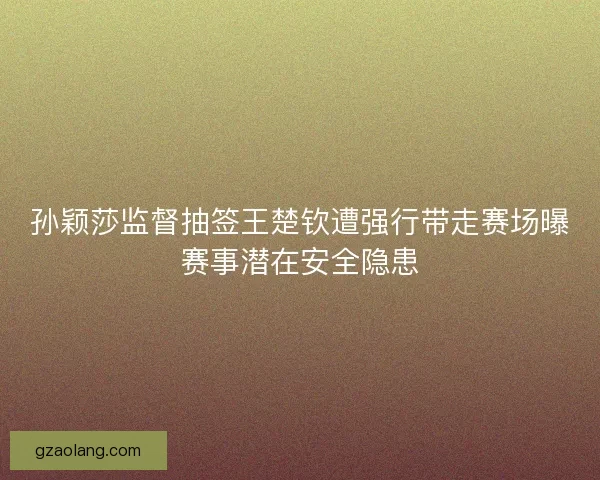 孙颖莎监督抽签王楚钦遭强行带走赛场曝赛事潜在安全隐患