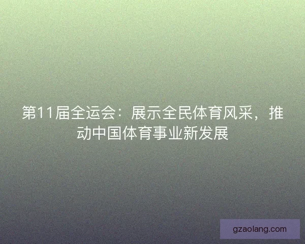 第11届全运会：展示全民体育风采，推动中国体育事业新发展