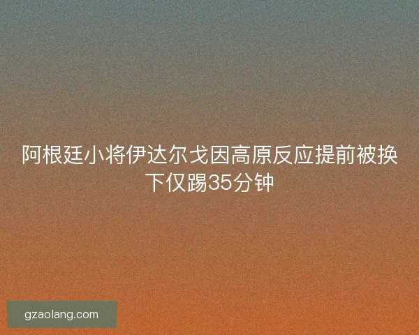 阿根廷小将伊达尔戈因高原反应提前被换下仅踢35分钟 阿根廷小将伊达尔戈因高原反应提前被换下仅踢35分钟