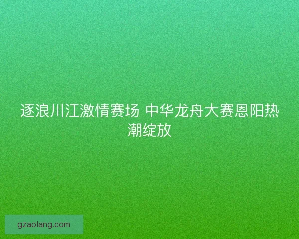 逐浪川江激情赛场 中华龙舟大赛恩阳热潮绽放