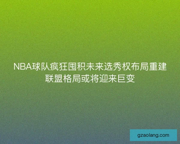 NBA球队疯狂囤积未来选秀权布局重建联盟格局或将迎来巨变 NBA球队疯狂囤积未来选秀权布局重建联盟格局或将迎来巨变