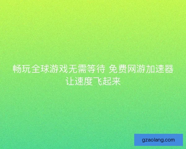 畅玩全球游戏无需等待 免费网游加速器让速度飞起来 畅玩全球游戏无需等待 免费网游加速器让速度飞起来